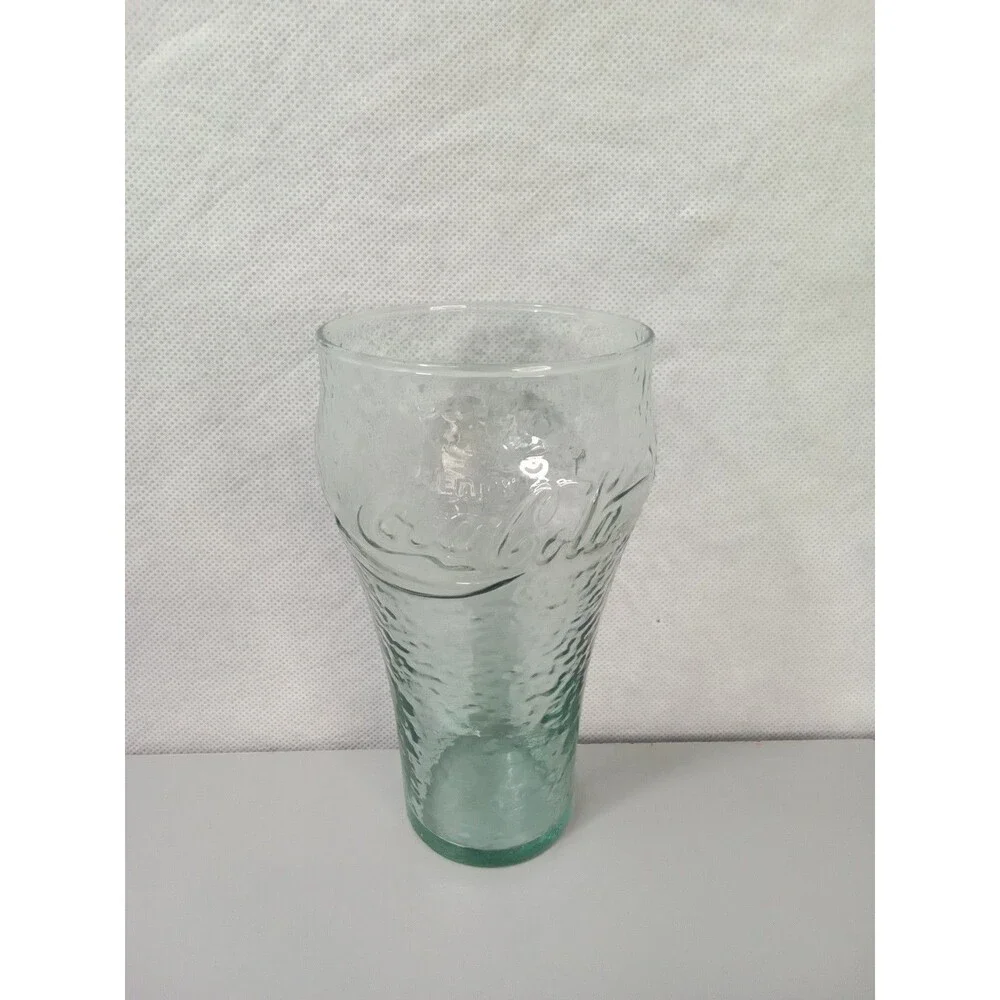 Vintage 16 oz Coca-Cola Glass Pebbled Dimpled Textured Georgia Green COKE‎
